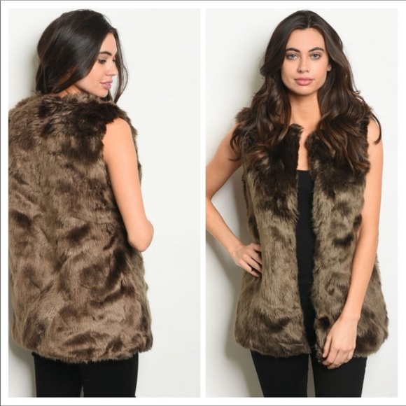 🌟3/3 Host Pick🌟 Brown Faux Fur Vest - Picture 3 of 3